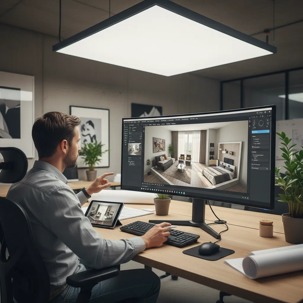 Simulación digital de distribución de una vivienda en software de diseño interior