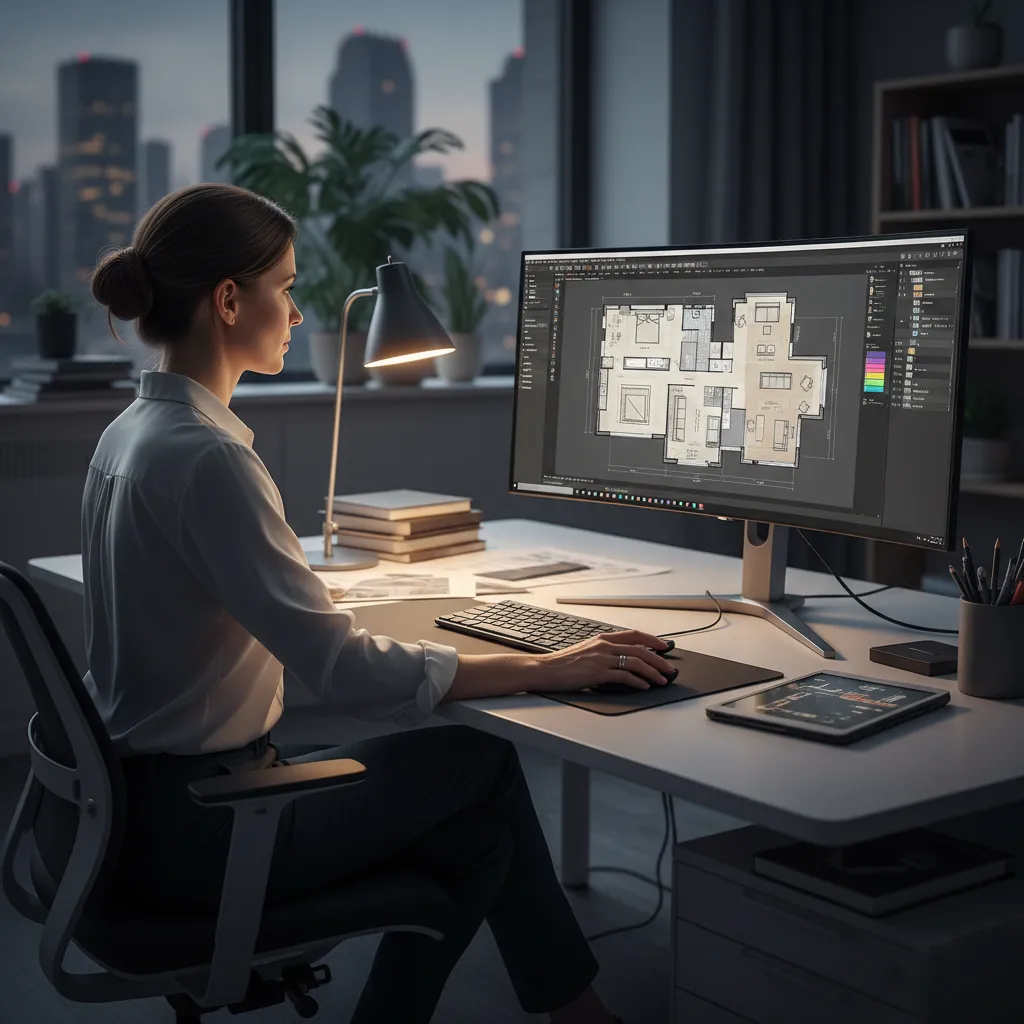 Planificación digital del plano de una casa pequeña