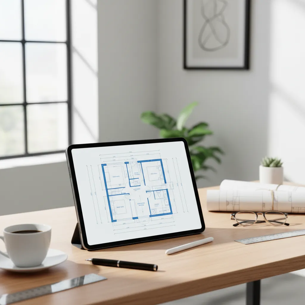 detailed digital floor plan used for home remodeling planning