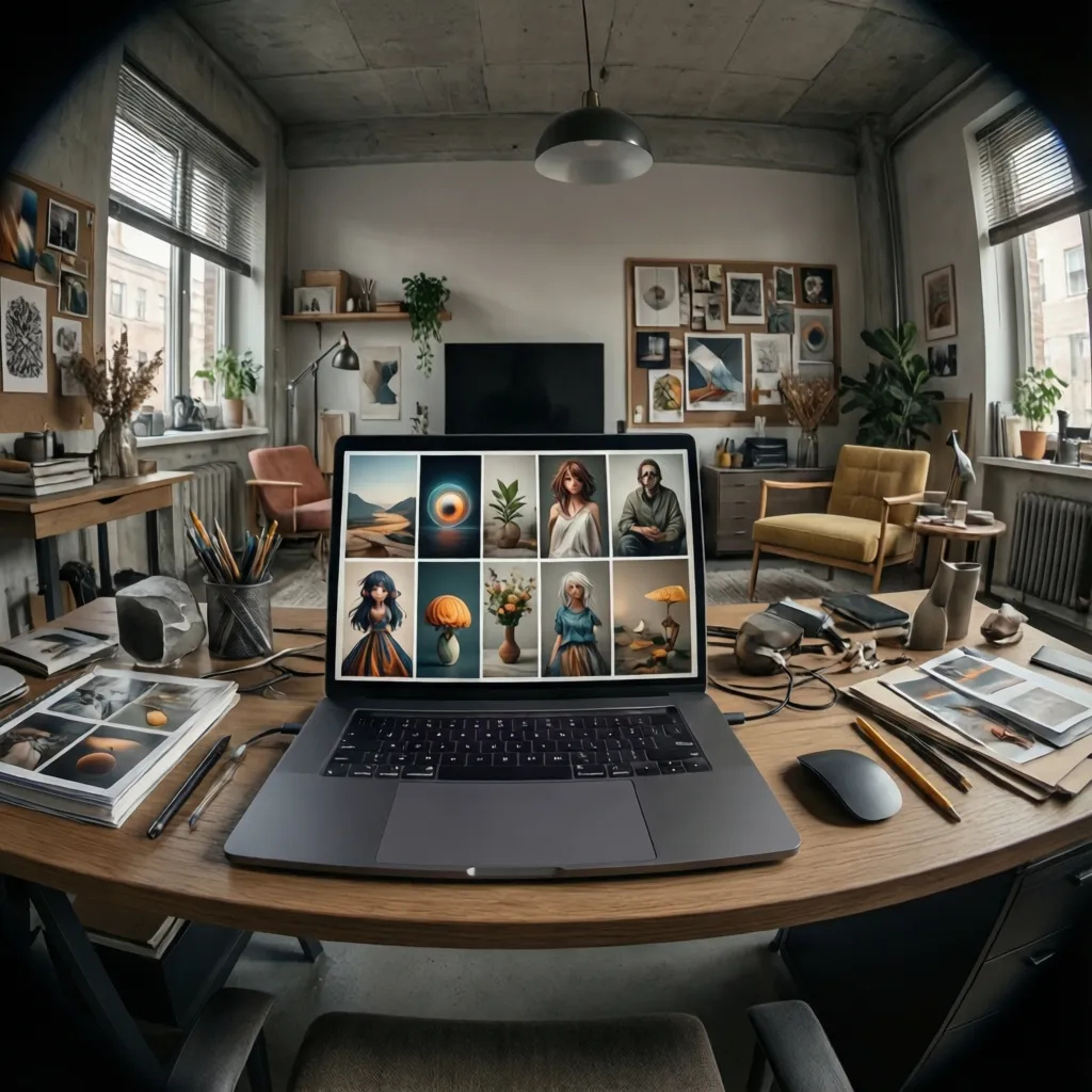 Designer collecting visual inspiration images for a digital mood board