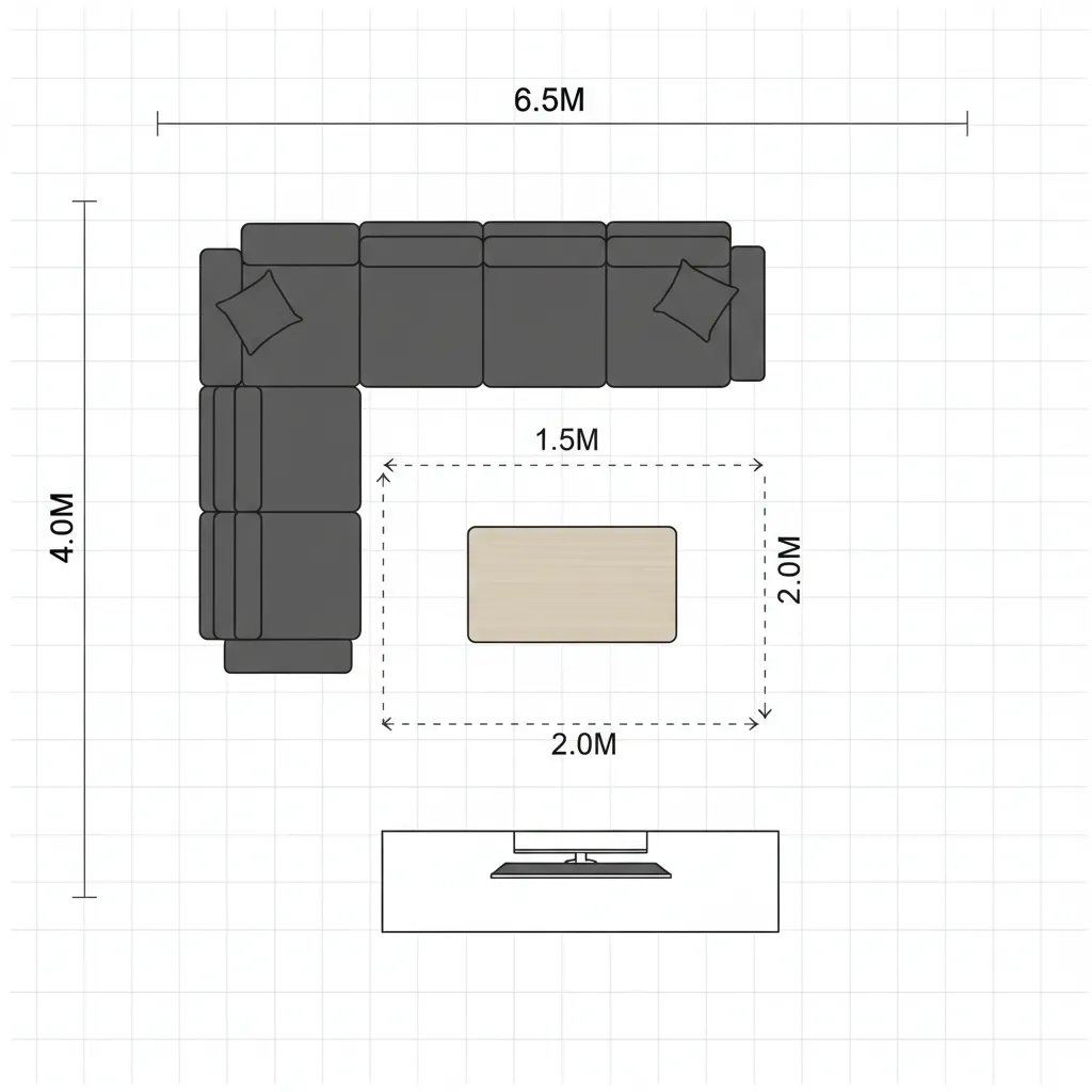 digital floor plan layout with measurements and furniture placement planning