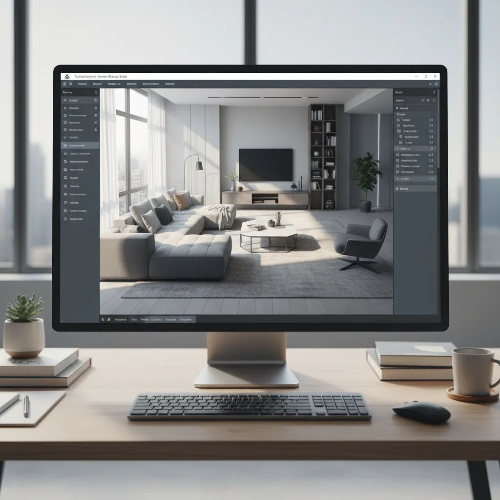 digital room layout planner software showing furniture arrangement in a living room
