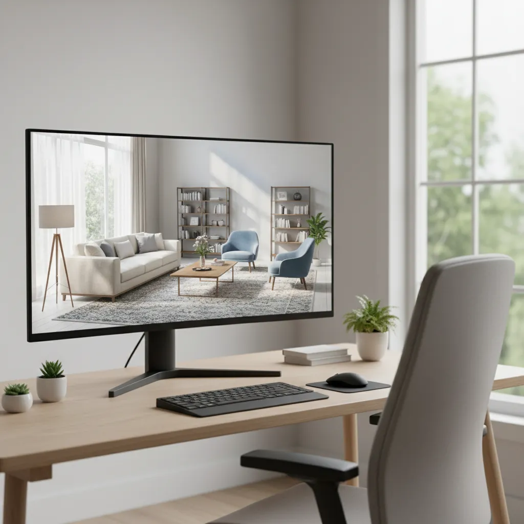 digital 3d room planning software showing furniture layout visualization