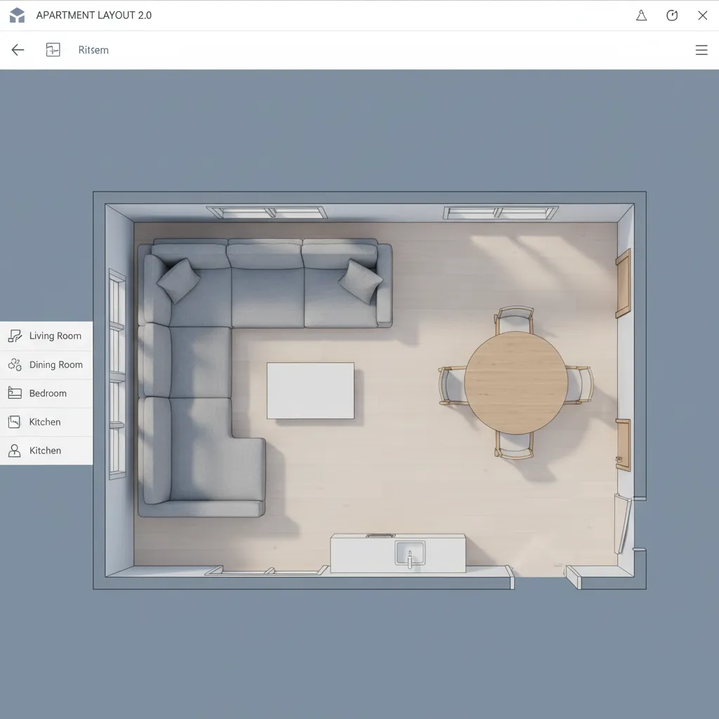 Designer arranging furniture in a digital floor plan layout