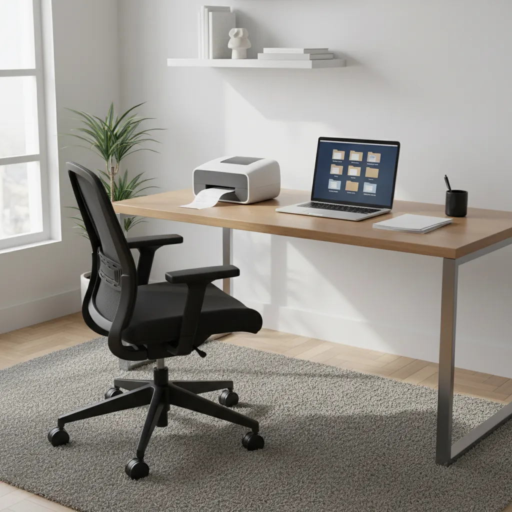 scanning paper documents into digital files in home office