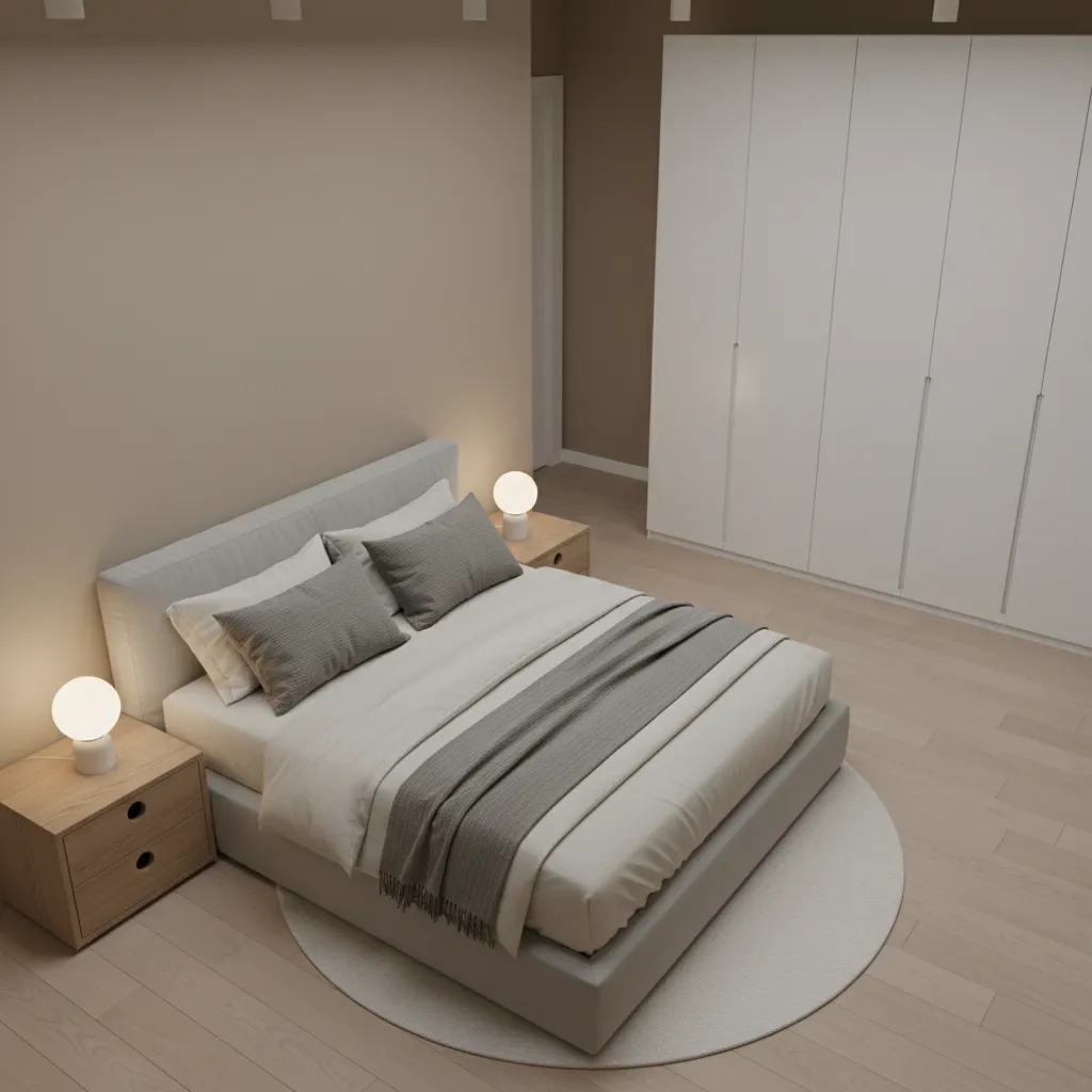 Dormitorio diseñado considerando espacio para muebles y circulación