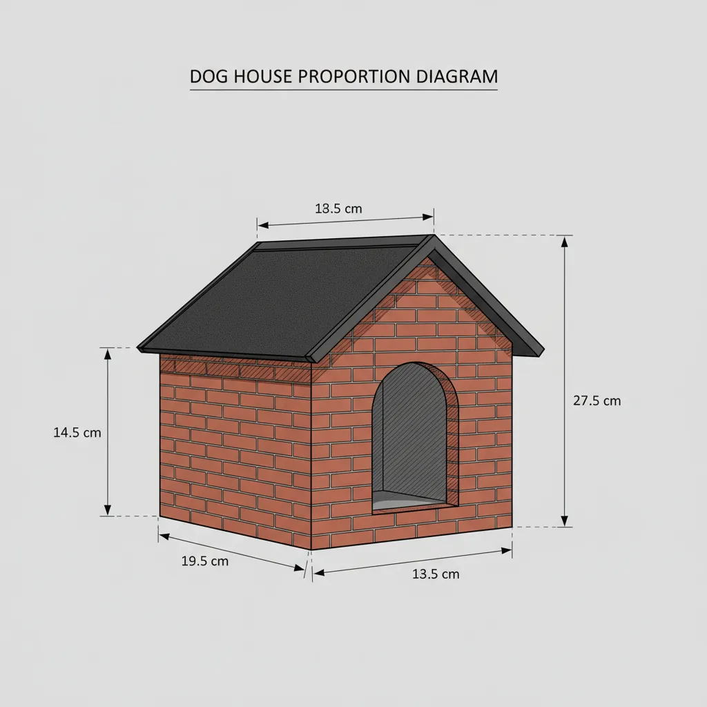 Diagrama de dimensiones recomendadas para una casa de perro