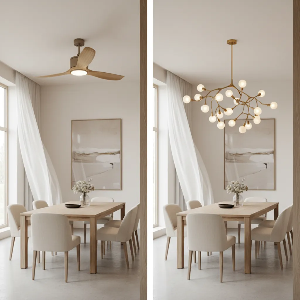 Ceiling Fan Lights vs Traditional Dining Lighting