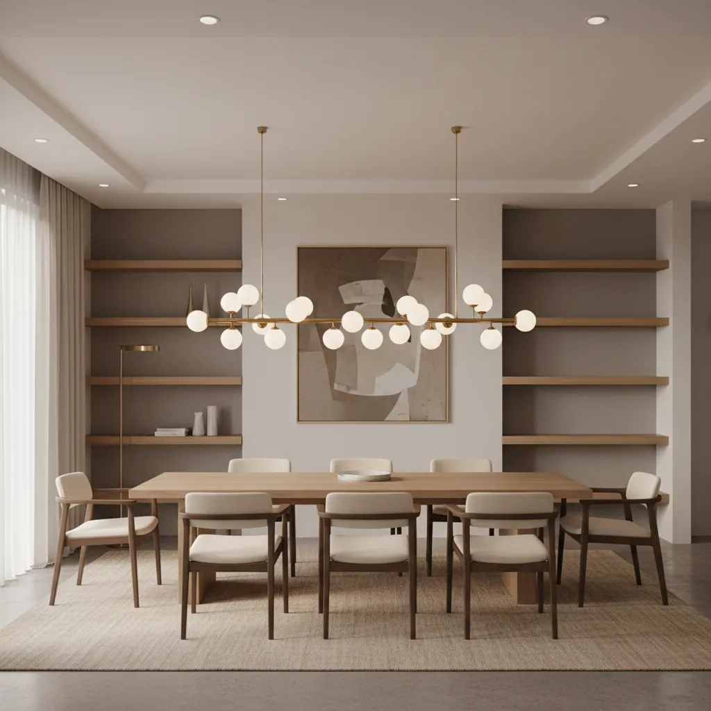 Correct chandelier size proportion relative to dining table