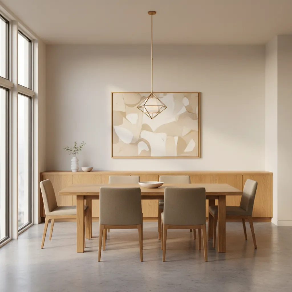 dining room buffet against wall with proper walkway clearance