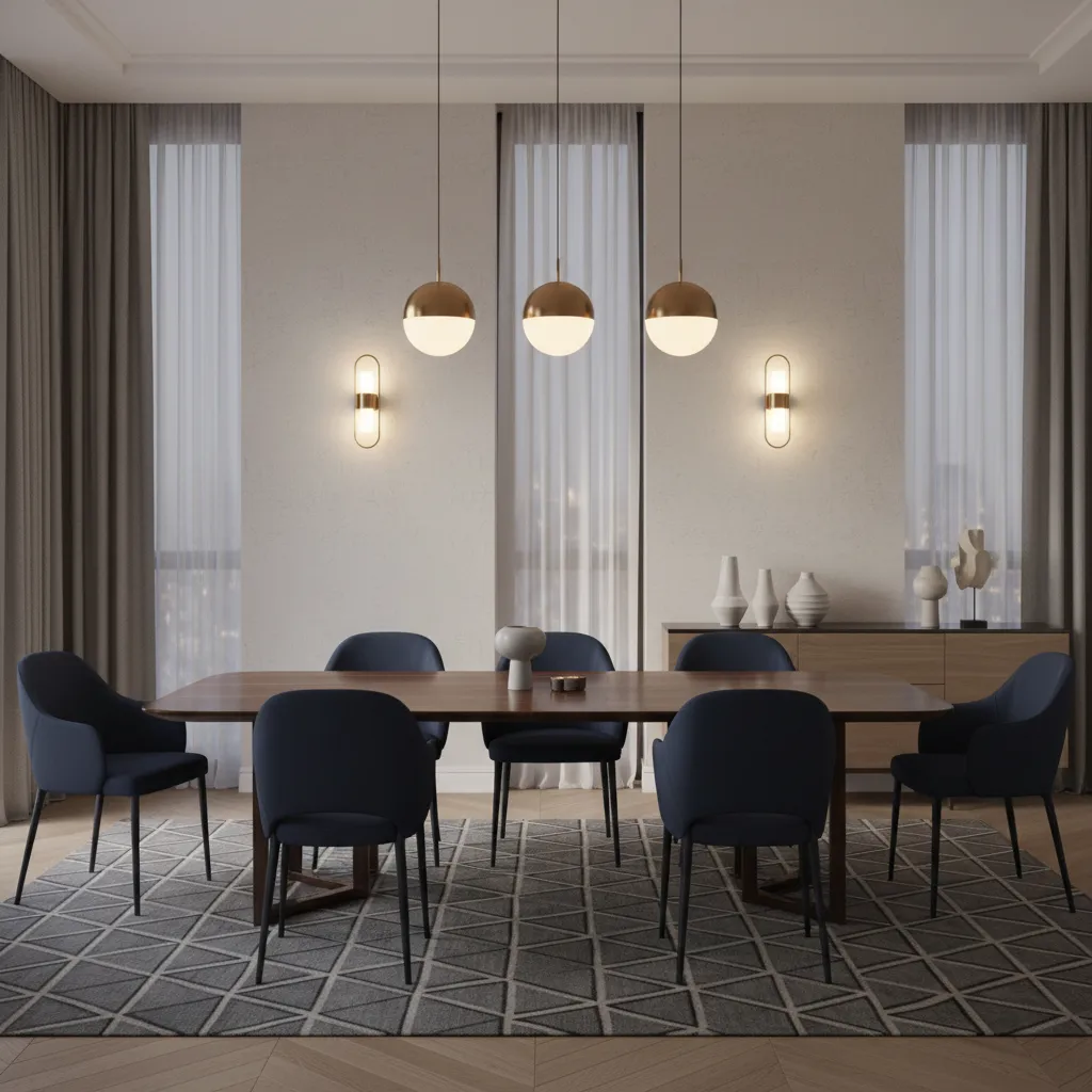 Mistake: Poor Lighting with Dark Blue Seating