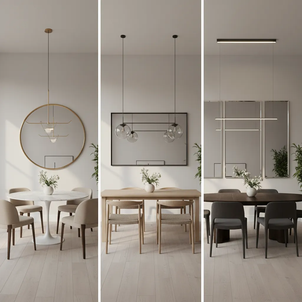 Dining Room Mirror Styles Compared: Round vs Rectangular vs Panel Mirrors