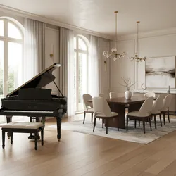 Upright vs Grand Piano in a Dining Room