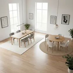 Dining Room Rug Size Comparison for Different Table Shapes