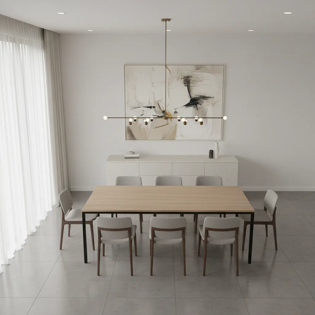 Dining room layout showing table and sideboard placement