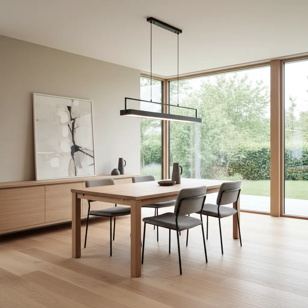well designed dining room showing a properly sized table relative to room space