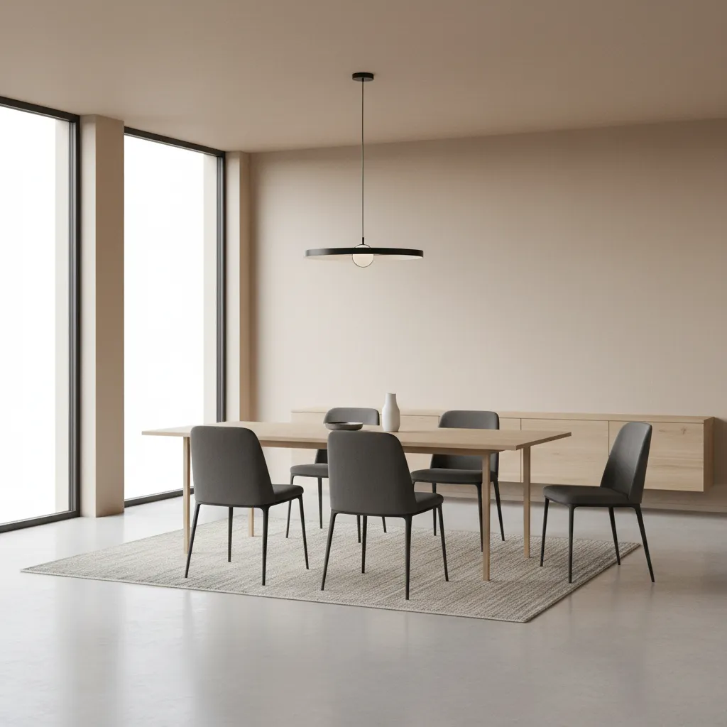 dining chair sliding off small rug under dining table
