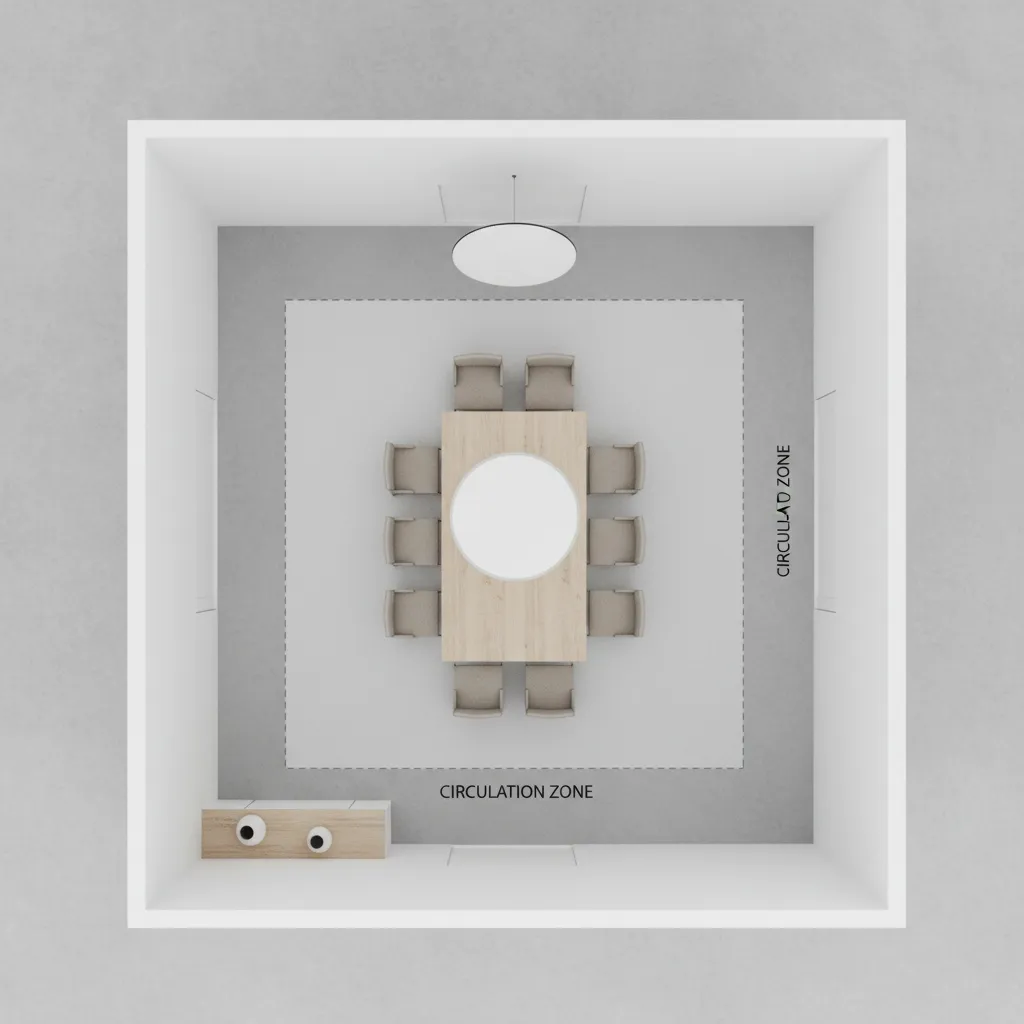 dining table clearance spacing showing 36 to 48 inch circulation around table