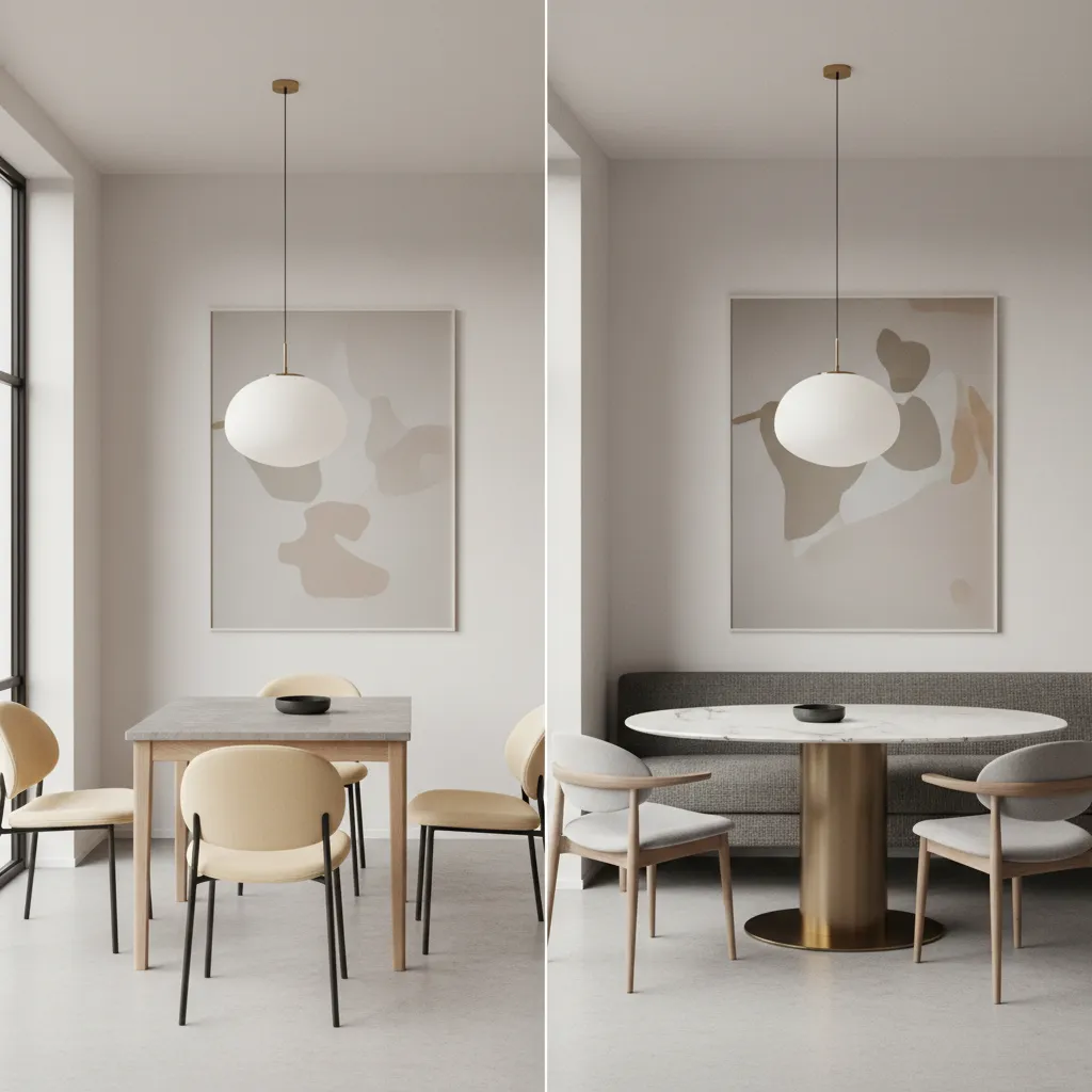 Comparison of dining table heights for chair seating versus sofa seating