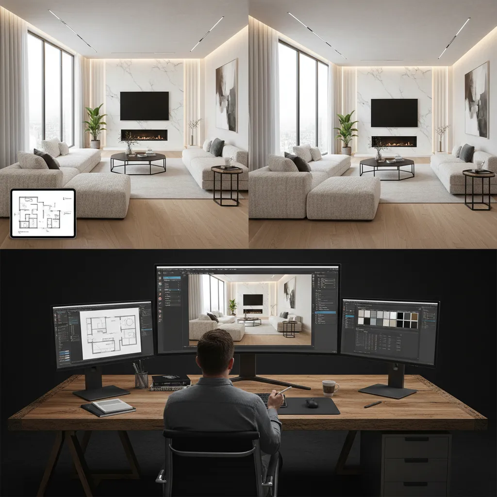 Diseñador de habitaciones con diseño casa 3D