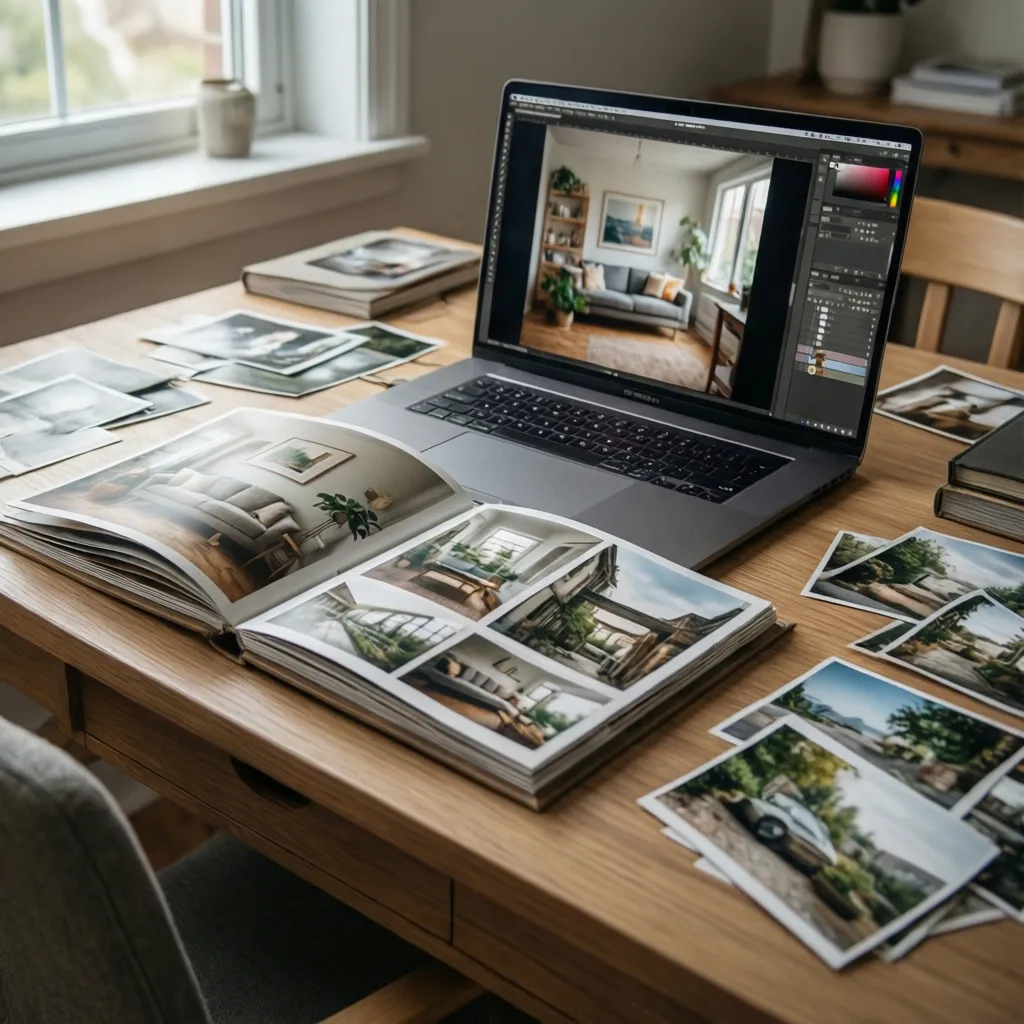 Diseño de álbum de fotos para imprimir en casa