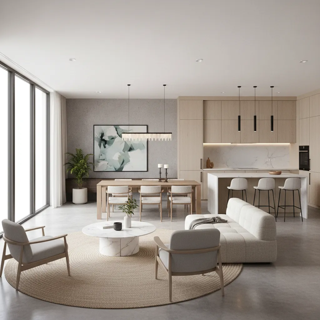 Apartamento moderno bien distribuido con mobiliario funcional