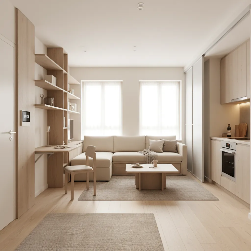 Apartamento pequeño moderno con diseño funcional