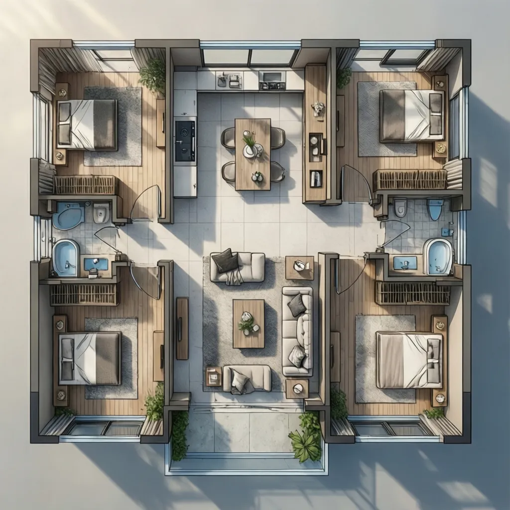 Diseño de casa 10 x 12: planos y distribución ideal