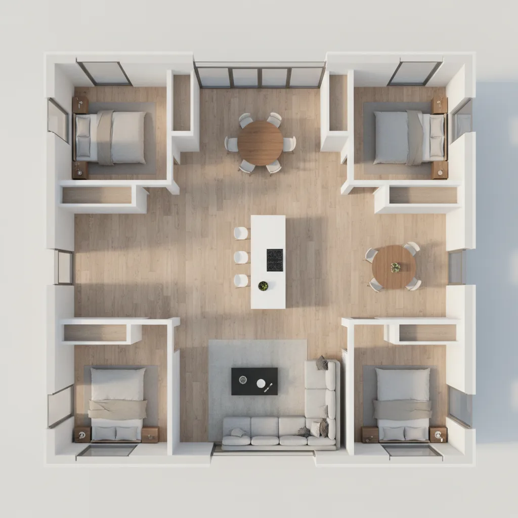 Diseño de casa con 3 habitaciones: ideas y planos