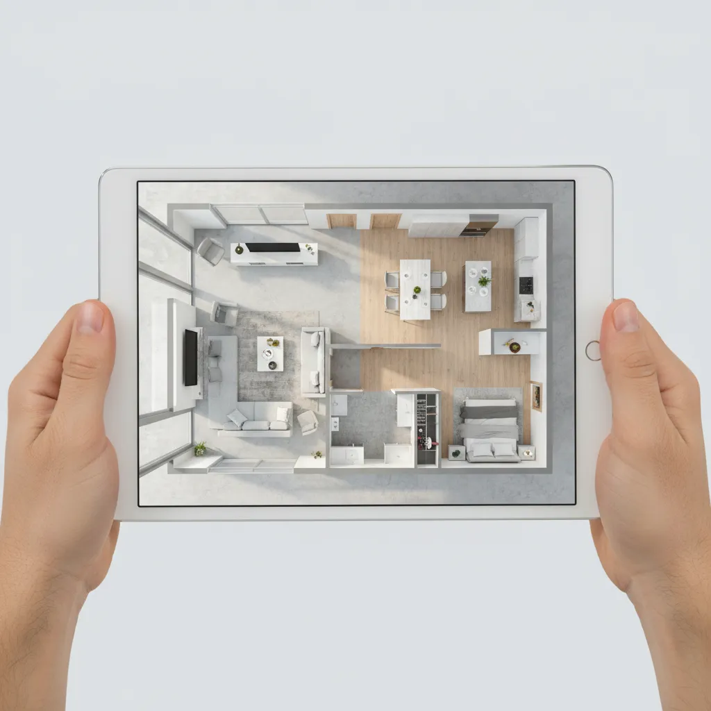 Visualización 3D de una casa generada desde una aplicación de diseño
