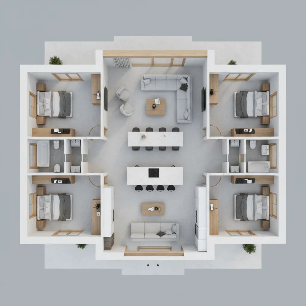 Diseño de casa 4 habitaciones: guía práctica