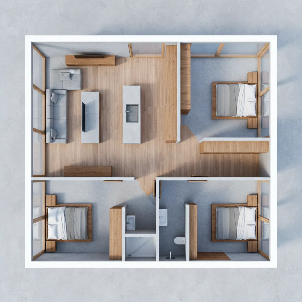 Diseño de casa 6 x 12: distribución funcional y moderna