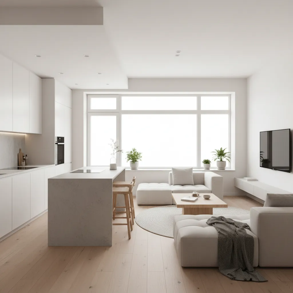 Interior moderno optimizado para una casa de 80 metros cuadrados