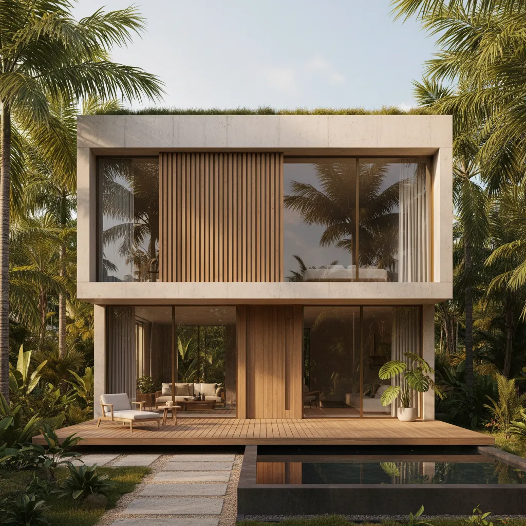 Casa compacta moderna con diseño eficiente