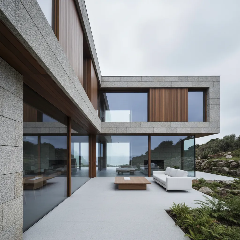 Exterior de una vivienda moderna de diseño en Galicia