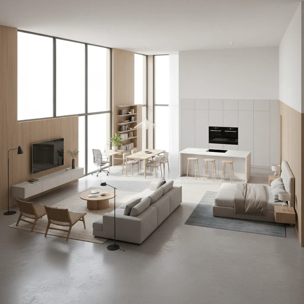 Vista 3D de una vivienda diseñada con software de planificación interior