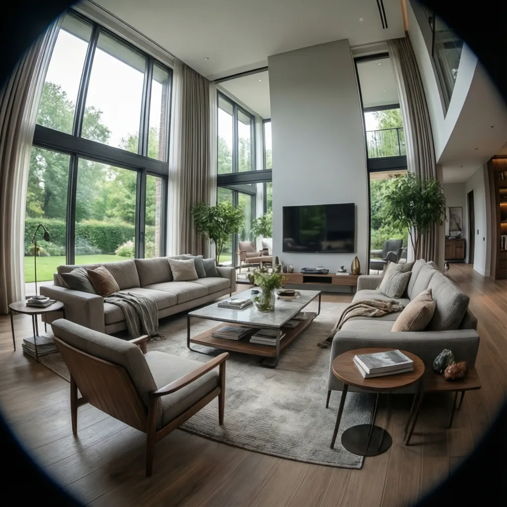 Render 3D realista de diseño interior de una casa moderna