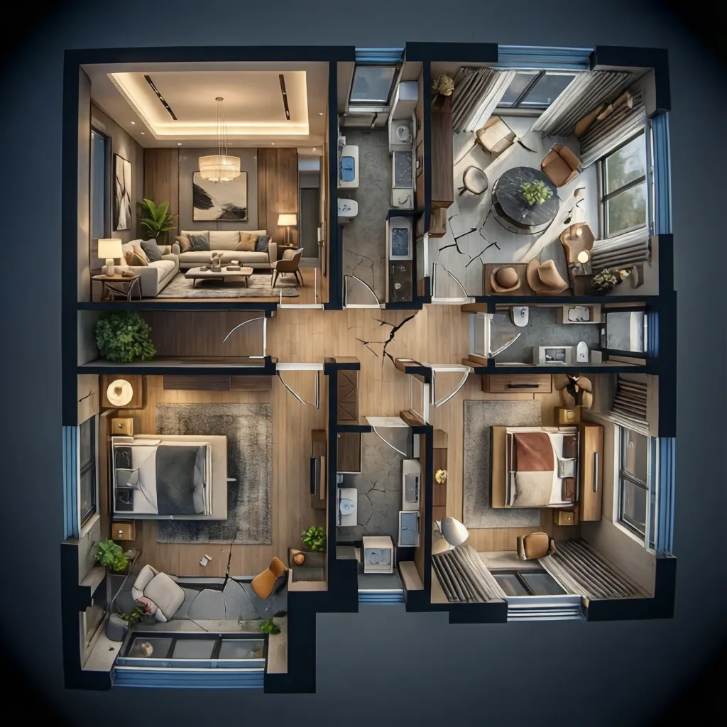 Visualización digital de una vivienda completa en 3D