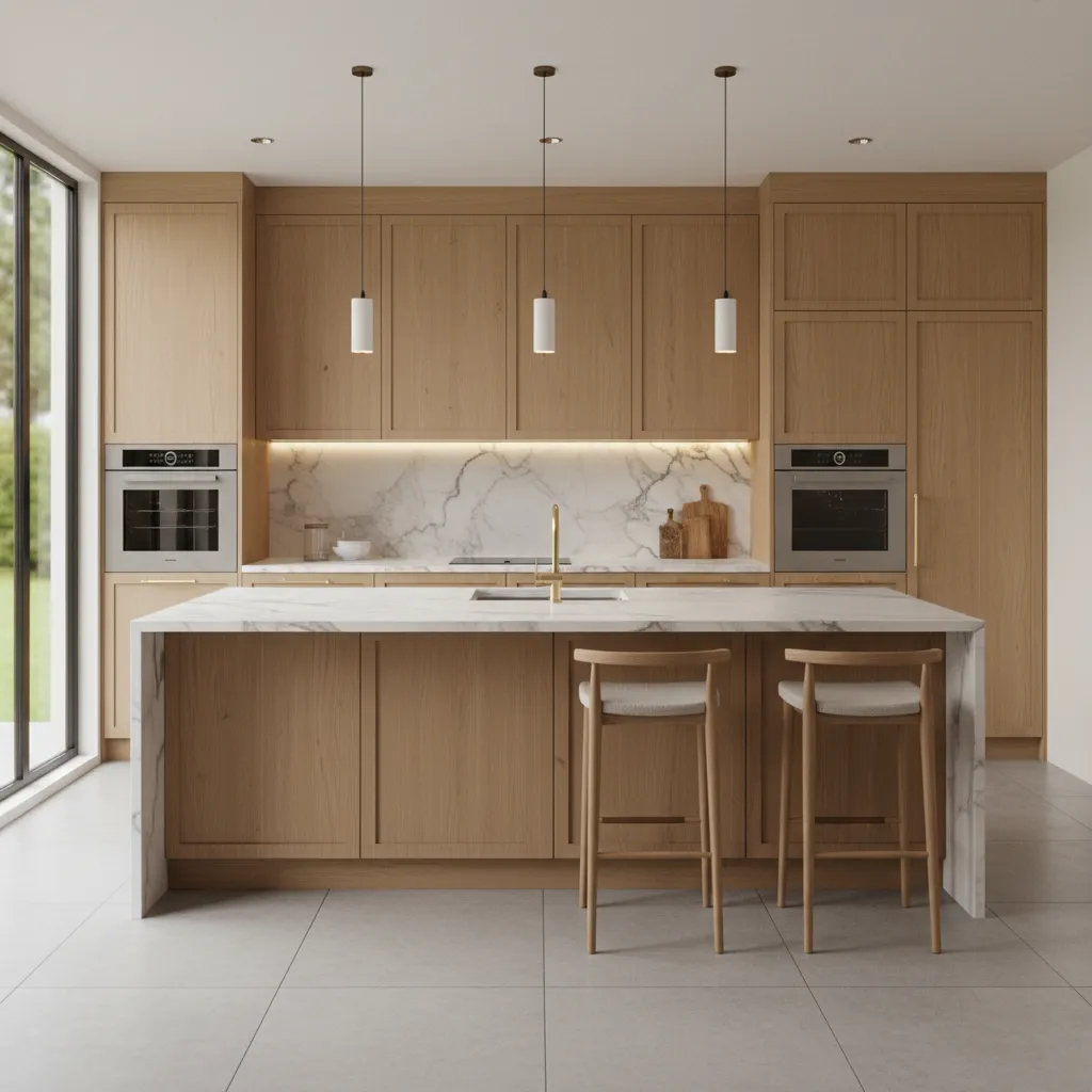 Diseño de cocina moderna creado en una herramienta 3D online