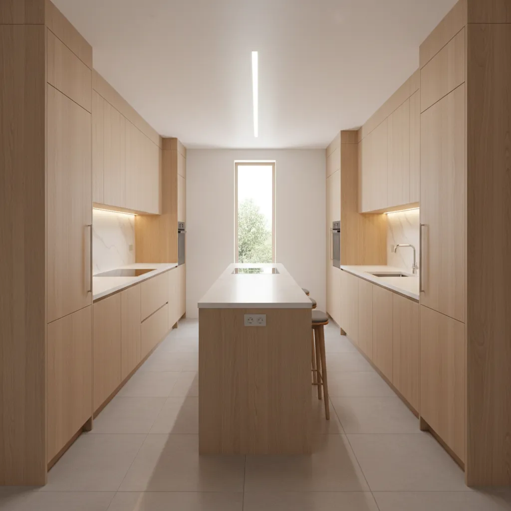 Diseño de interiores cocinas alargadas: soluciones reales