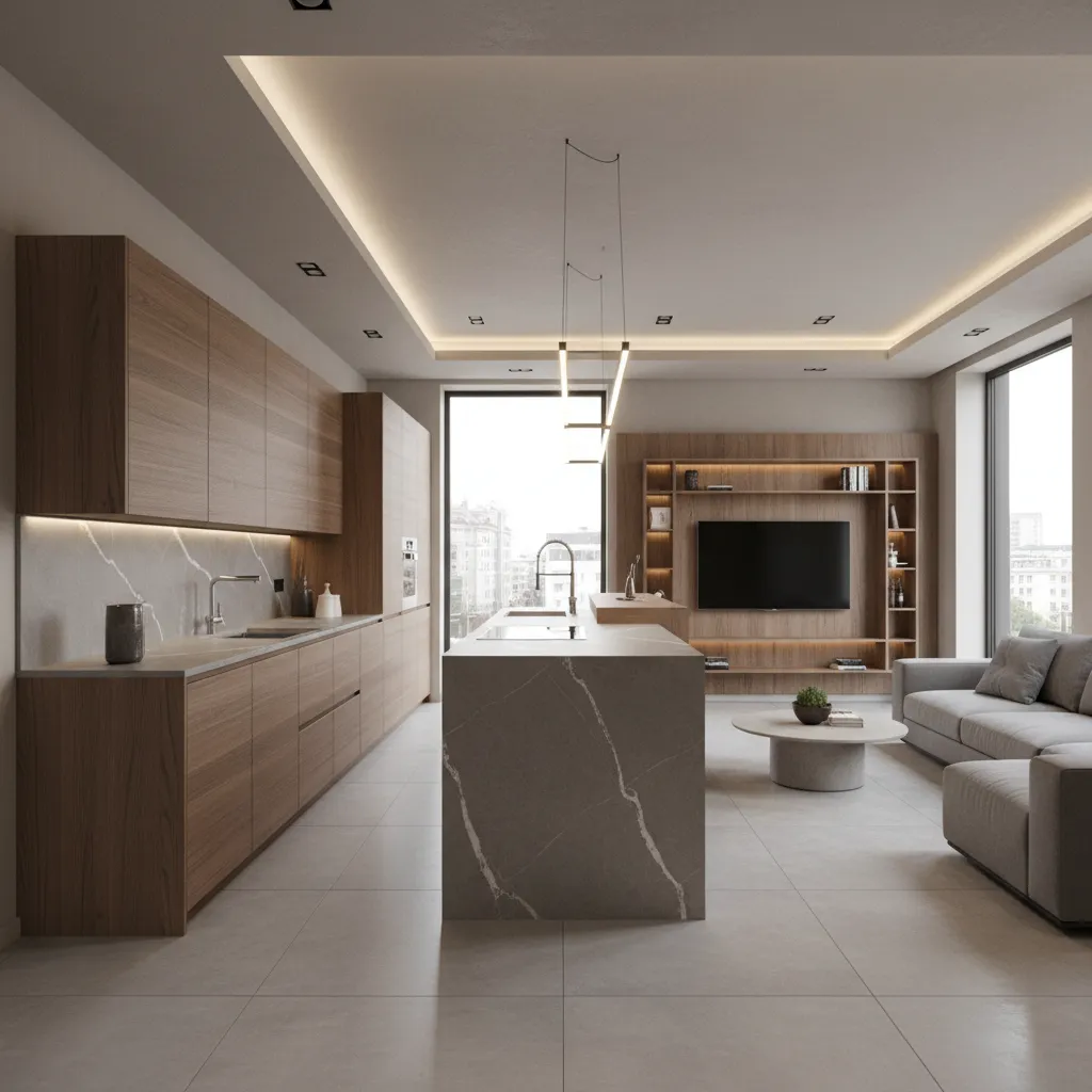 Cocina moderna expuesta en una feria de diseño