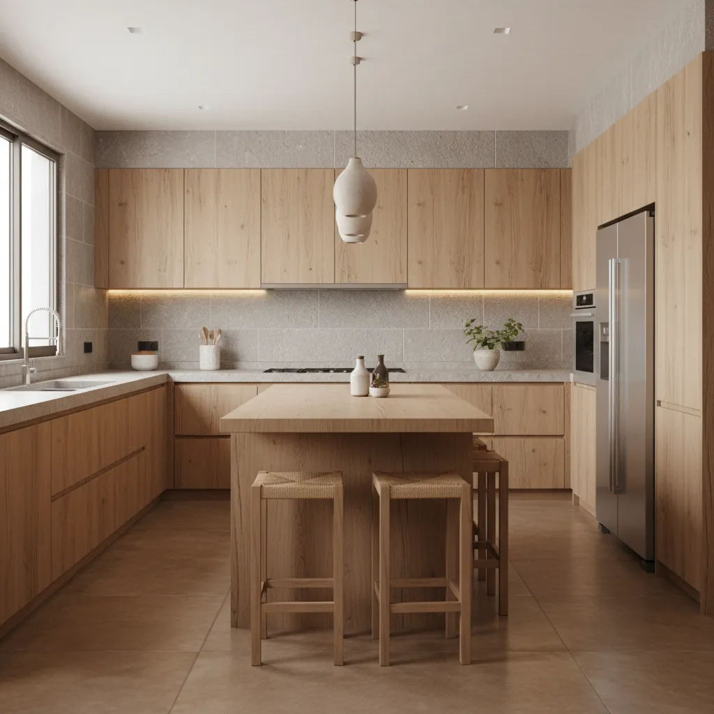 Cocina moderna bien distribuida diseñada por interioristas