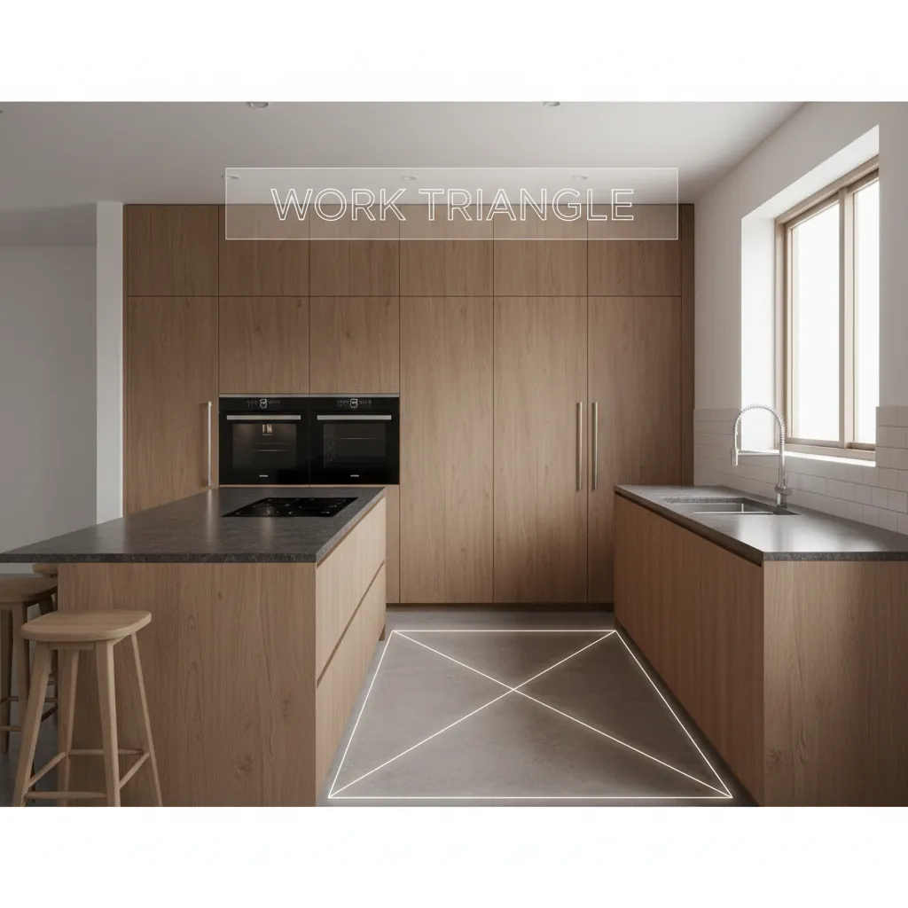 diseño digital de cocina con distribución de muebles y electrodomésticos