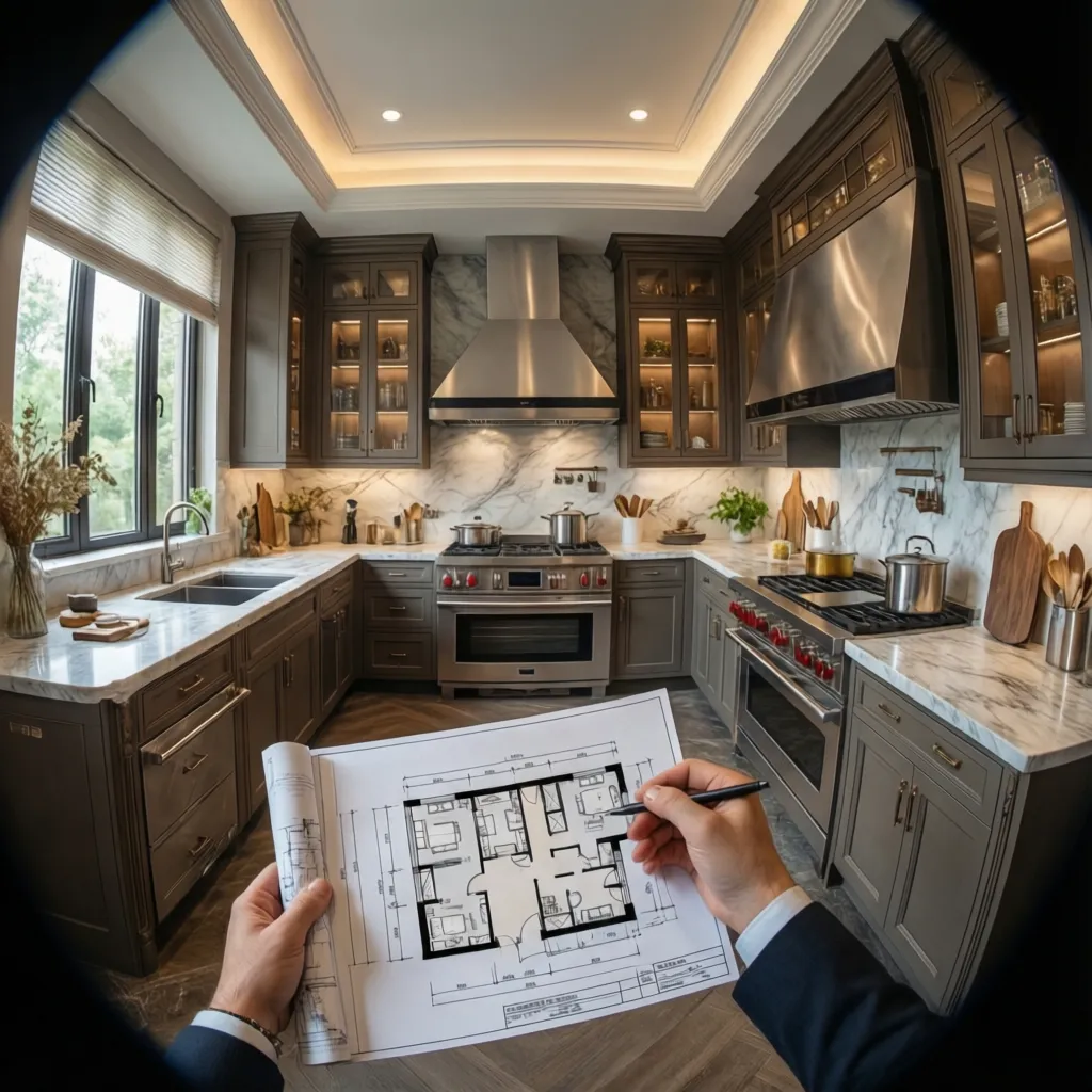 Diseño moderno de cocina con planificación profesional