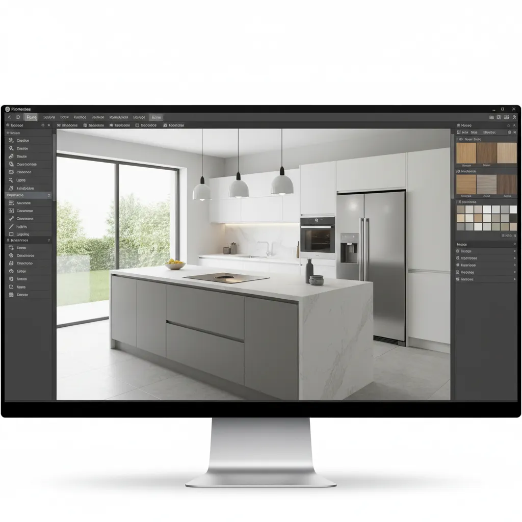 Diseño de cocina en software de planificación 3D