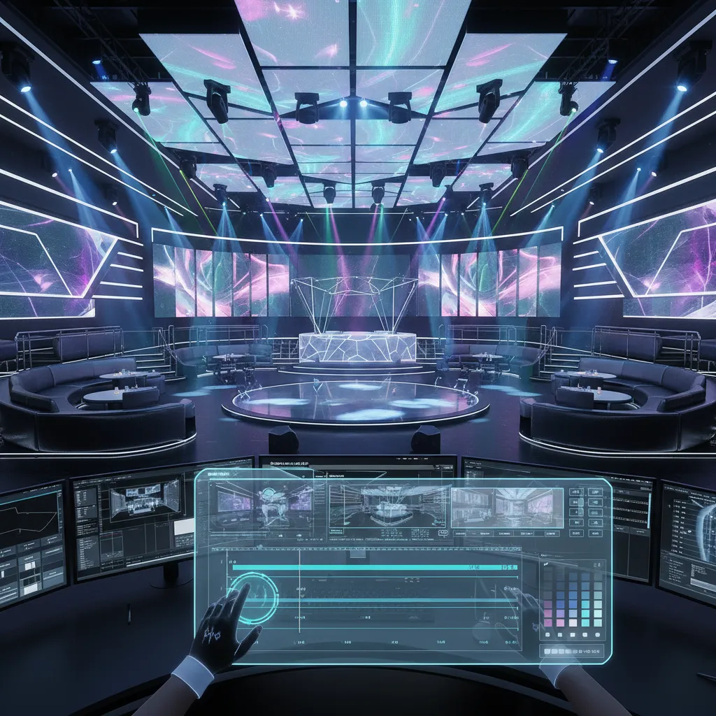 Modelo 3D de diseño interior de una discoteca