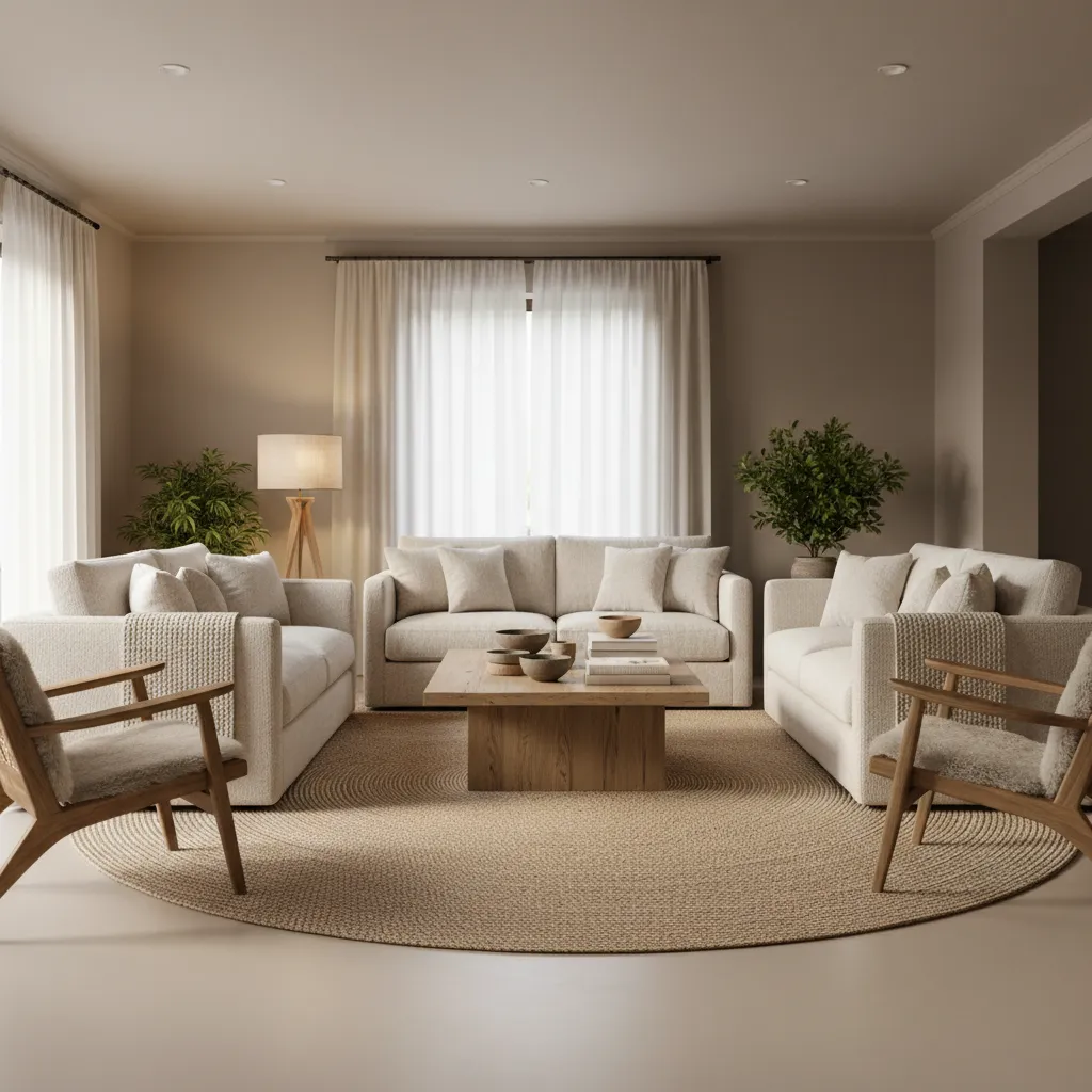 Distribución de muebles creando un ambiente de conversación