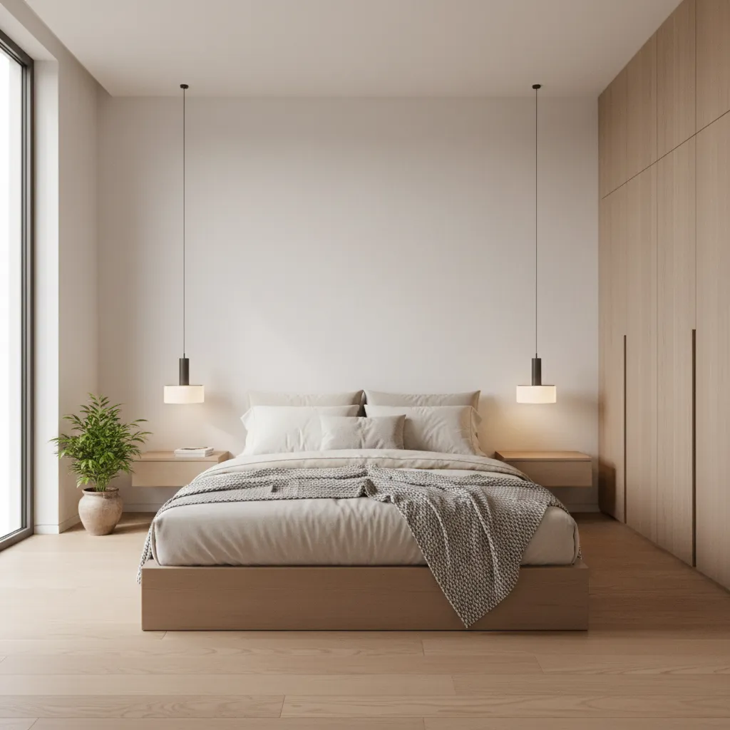 Dormitorio moderno en una casa de tamaño medio