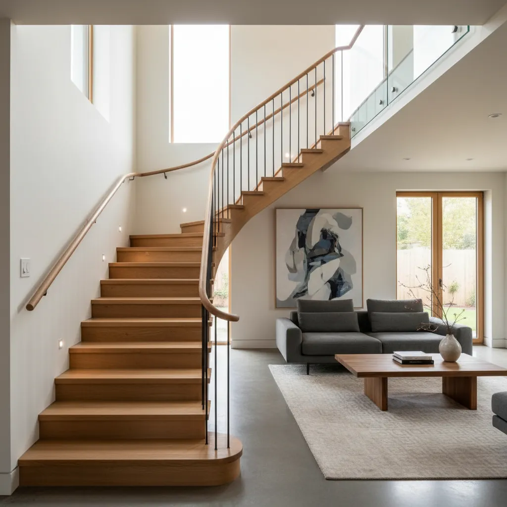 Diseño de escaleras de interior de madera