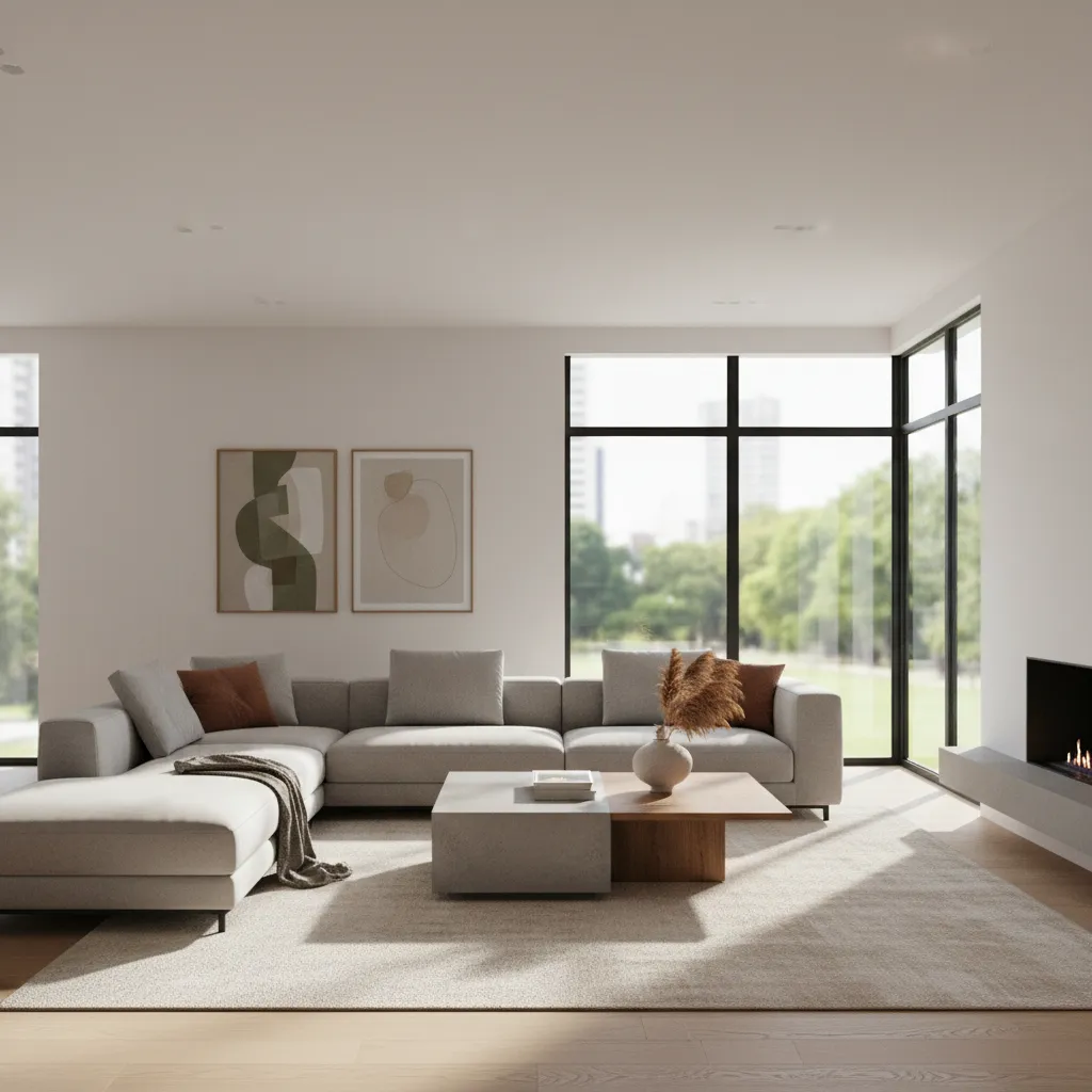 Visualización 3D de un salón creada en software de interiorismo
